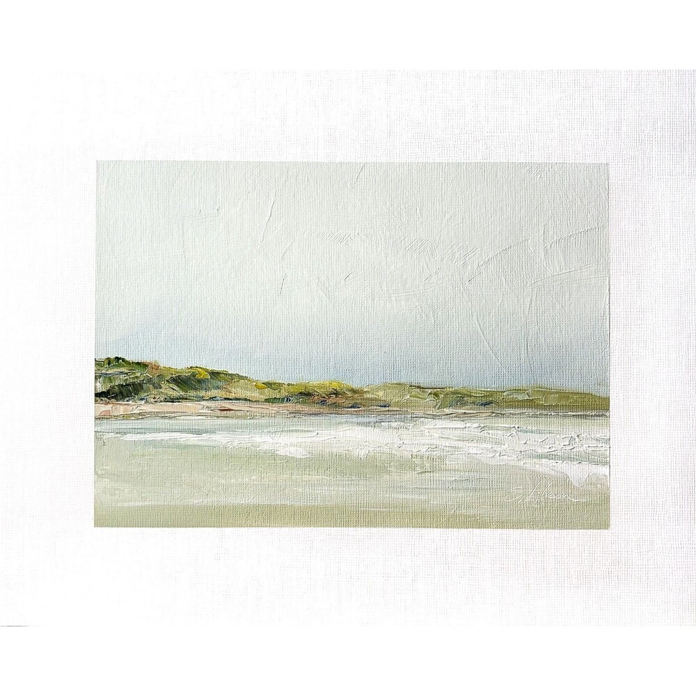 8x10 Original Oil Landscape Painting Seascape Neutral Impressionist Ocean Signed